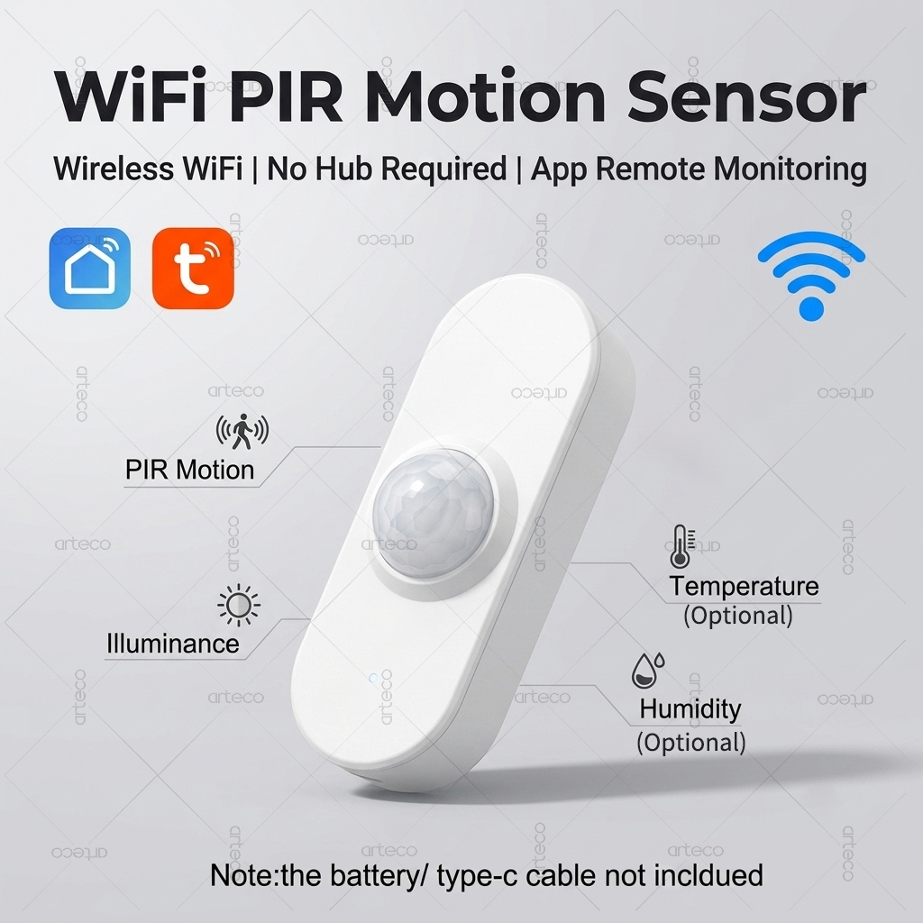 Pir Motion Sensor - Tuya WiFi PIR Motion Brightness Smart