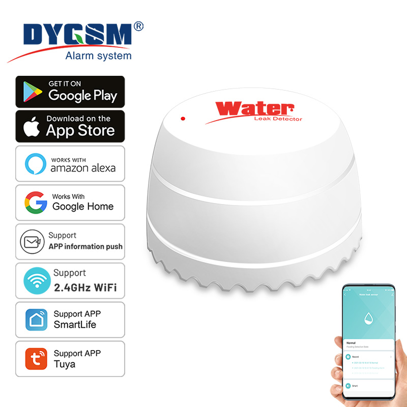 Wifi Water Sensor - Tuya WiFi Water Leak Detector Flood