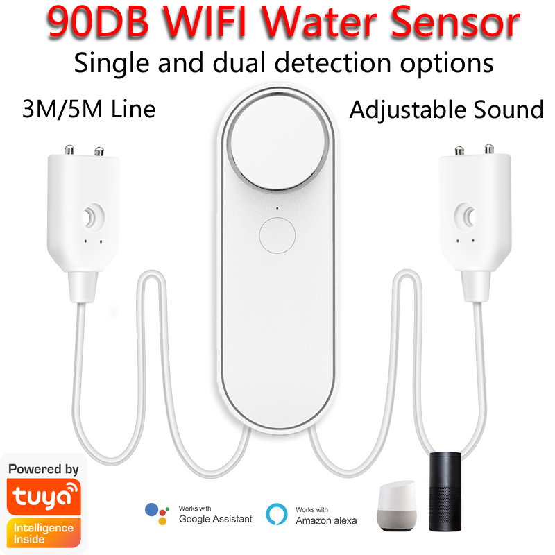 Wifi Water Sensor - 3M/5M WiFi Water Leak Detector 90DB