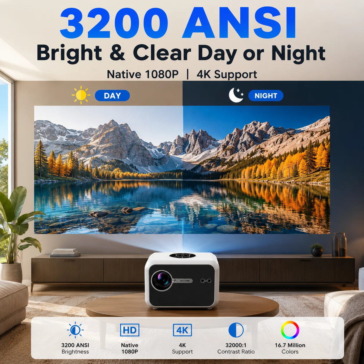 A6L 3200ANSI 4K Support Smart  - Smart Home Youtube ulasan dan harga