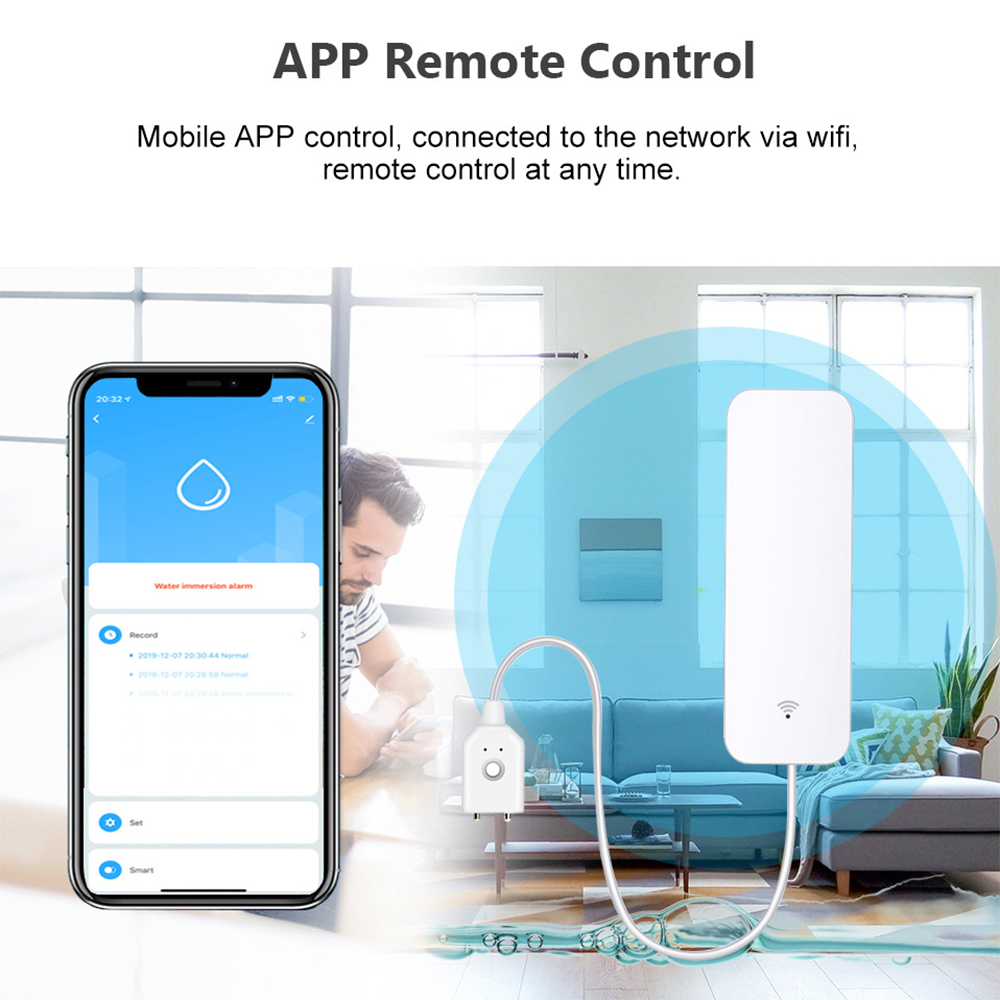Tuya WiFi Water Leak Sensor, W - Wifi Water Sensor ulasan dan harga