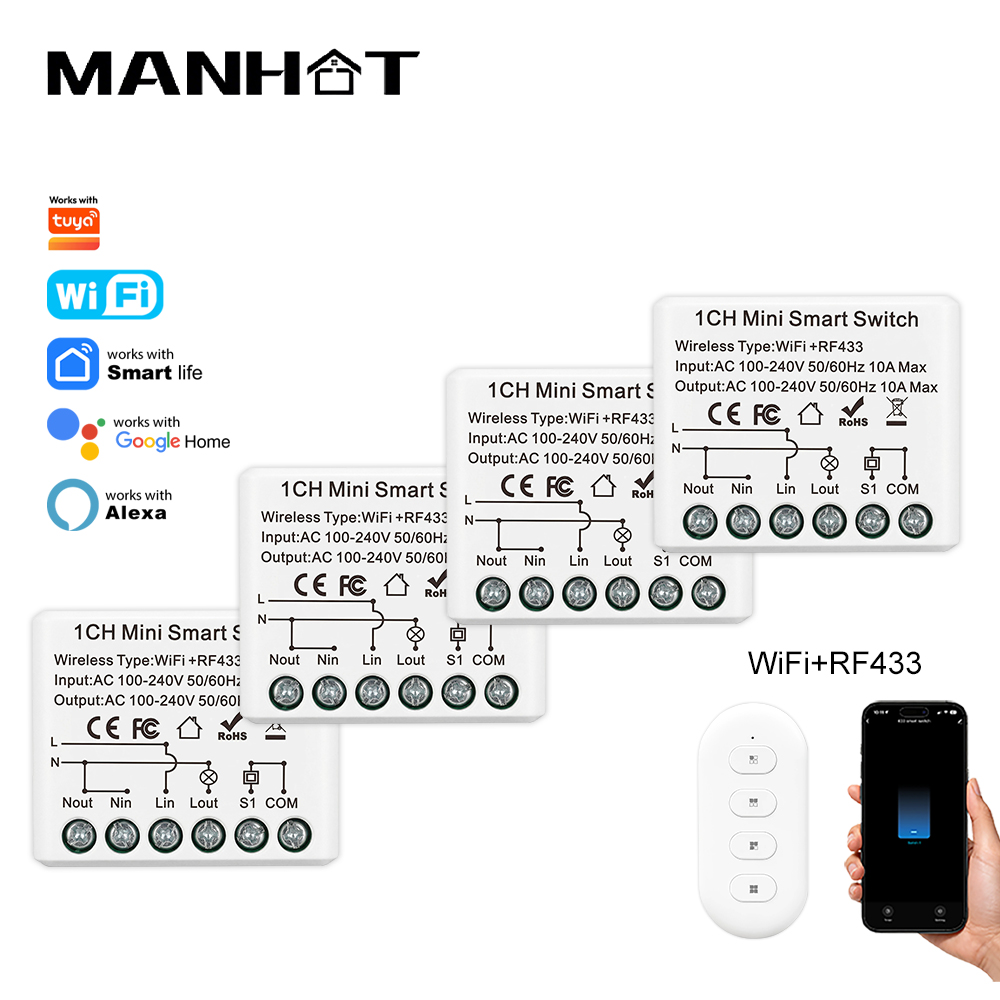 10A Mini WIFI Smart Switch RF4 - Smart Home Villa ulasan dan harga